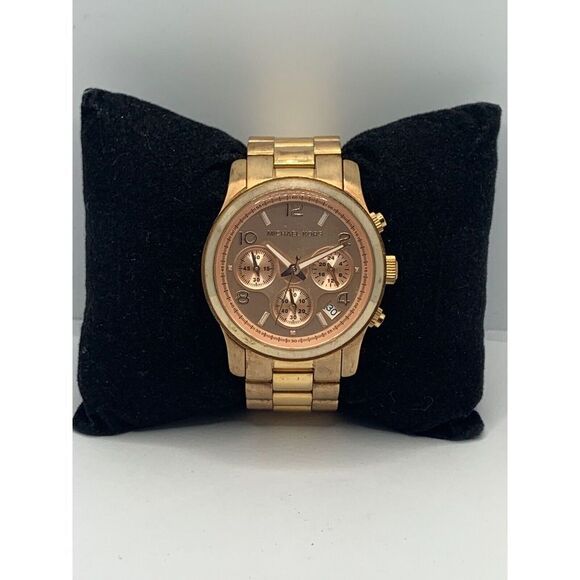 Michael Kors MK5128 Women's Stainless Steel Analog Rose Dial Quartz Watch JD345 - Picture 1 of 11